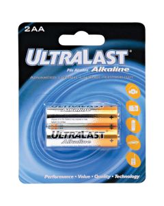 Ultralast ULA2AA ULA2AA AA Alkaline Batteries, 2 pk