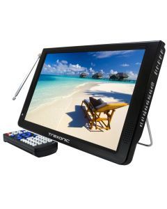 Reconditioned Trexonic Portable Ultra Lightweight Rechargeable Widescreen 12" LED TV With HDMI, SD, MMC, USB, VGA, Headphone Jack, AV Inputs and Output And Built-in Digital Tuner and Detachable Antenna